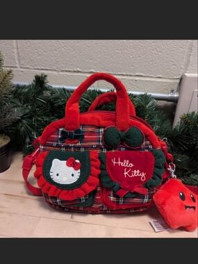 Hello Kitty Red Plaid Purse Bag Handbag